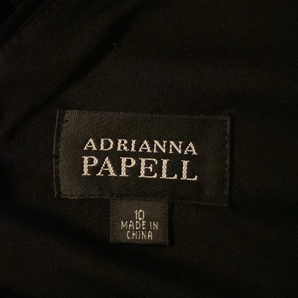 Adrianna Papell black bandage look tiered jersey stretch midi dress 10 V10